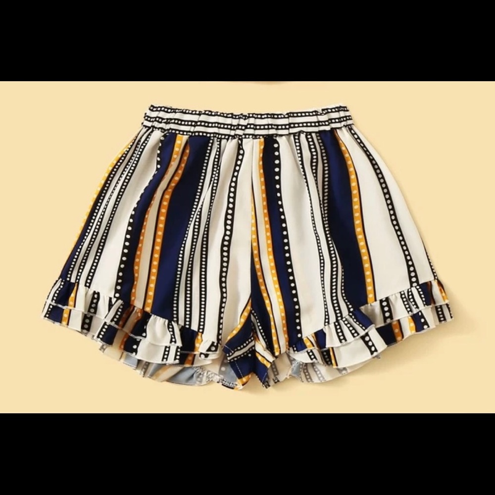 High waisted striped shorts